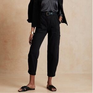 NWT Banana Republic Black Barrel Cargo Pants